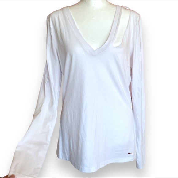 NWT n:philanthropy* Vicki V-Neck Cut Out Long Sleeve Shirt Size Med - Picture 6 of 13